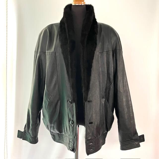 A16　ブラックレザーボマージャケット　XXLサイズ