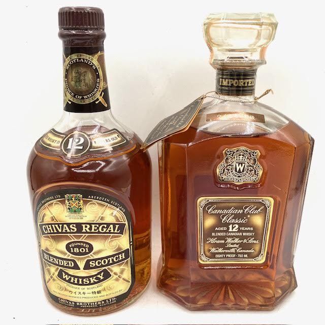 A8　【未開栓】CHIVAS REGAL　シーバスリーガル　カナディアンクラブ１２年　ウイスキー　２本まとめ