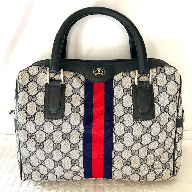 A24　GUCCI　グッチ　GGスプリーム　シェリーライン　ミニボストンバッグ　ショルダー付き