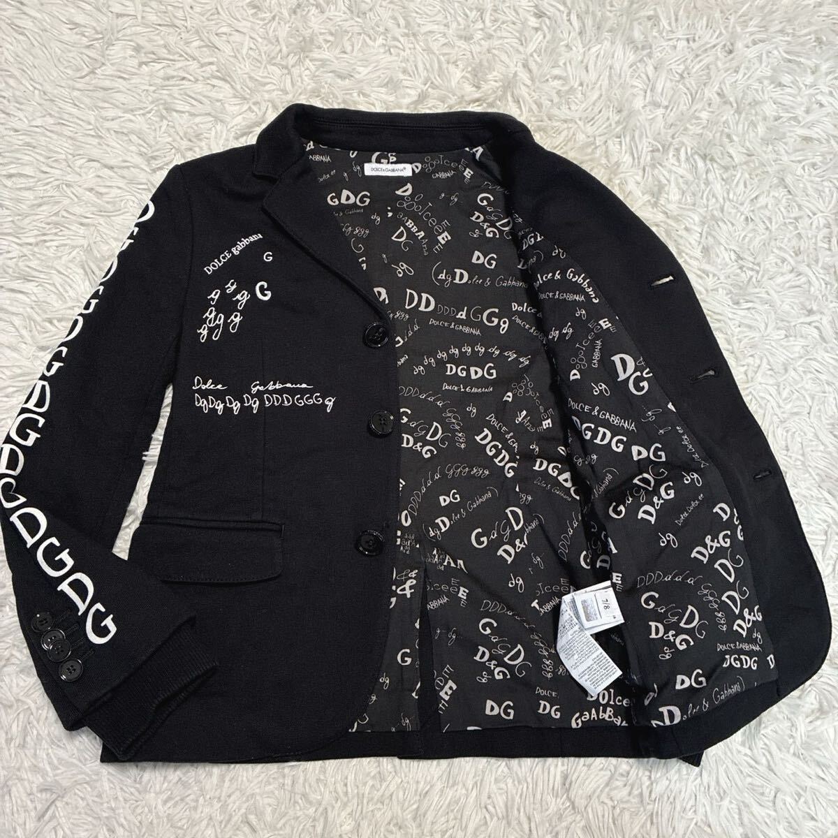 DOLCE&GABBANA【至高のラグジュアリー!!!】ドルチェアンドガッバーナ テーラードジャケット ロゴ◎子供界のキング!!!◎黒 ブラック キッズ