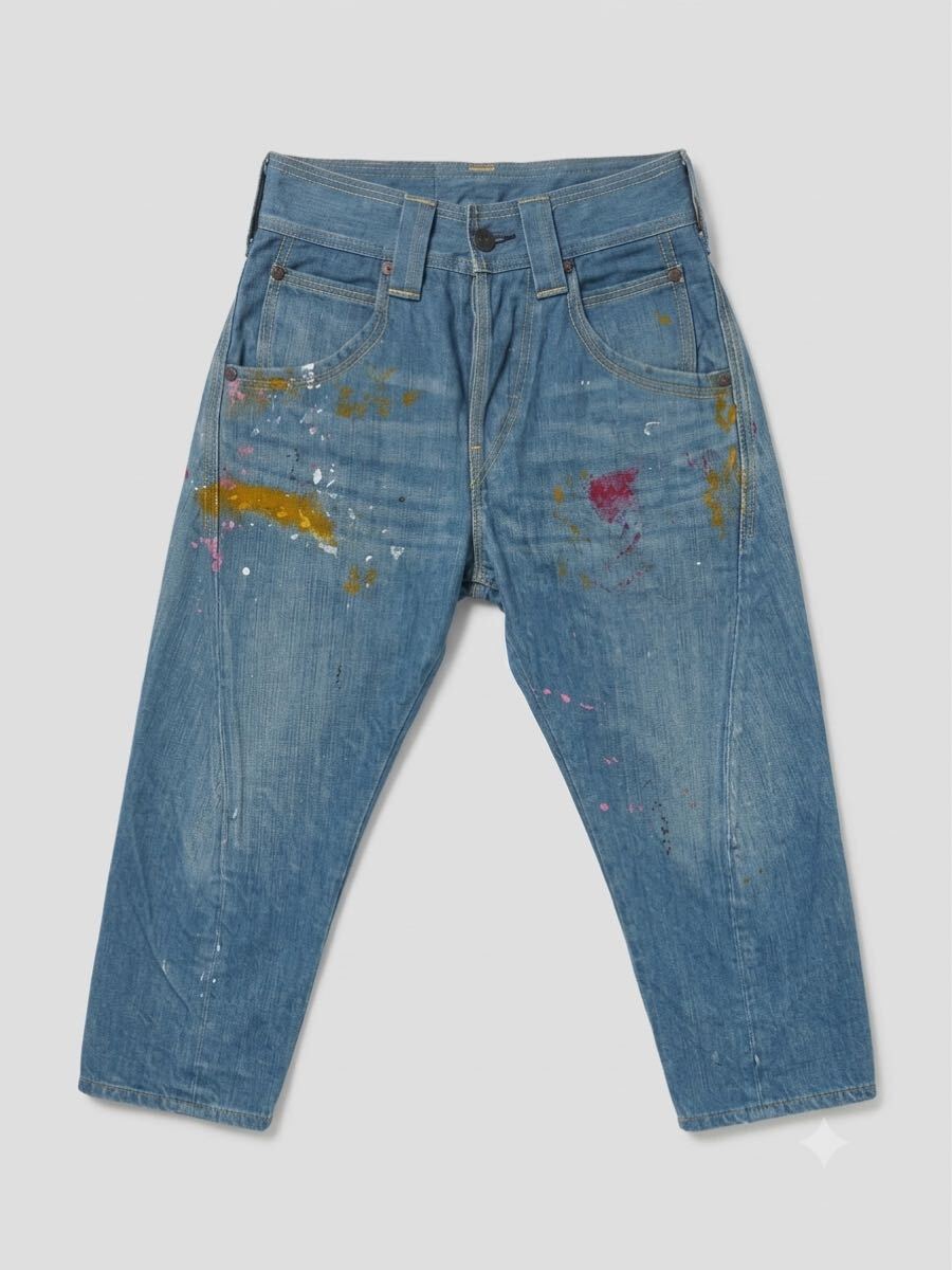 Levi's リーバイス エンジニアードジーンズ 10周年 限定 ペイント加工 ペンキ 立体裁断 サルエルパンツ シンチバック Y2K 00s アーカイブ