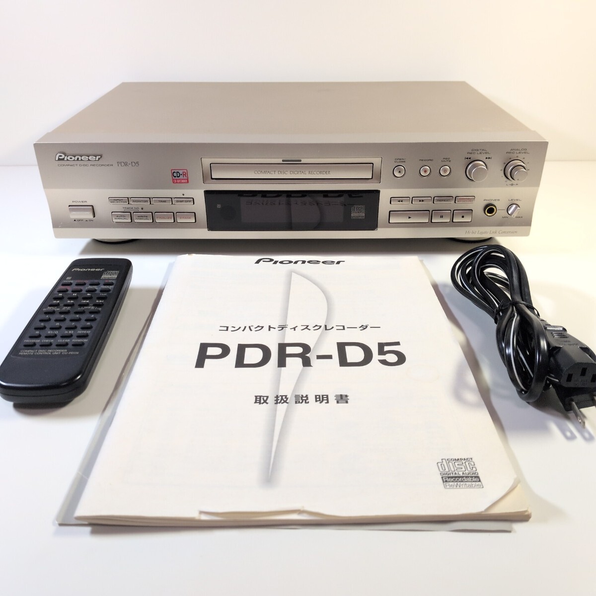希少!!　動作確認済!!　Pioneer　パイオニア　CDレコーダー　PDR-D5　取扱説明書、リモコン付き!!