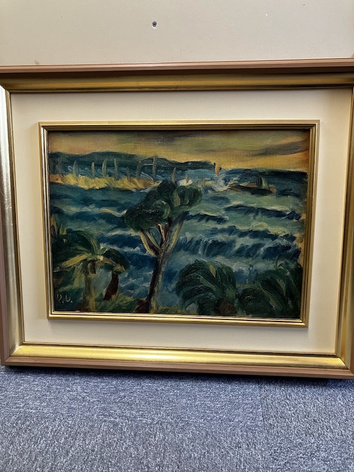 梅原龍三郎　【カンヌ風景】　8号　共同印刷（株）美術商品部謹製　彩美版　絵　インテリア　絵画　美術品★2383管理