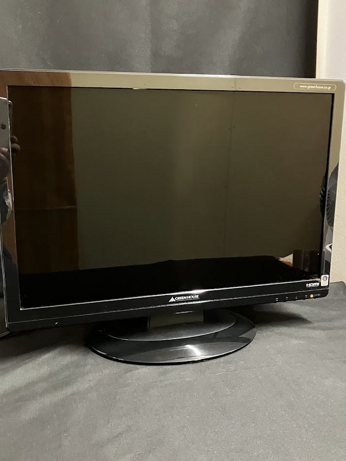 GREEN HOUSE 22型ワイド液晶ディスプレイ「GH-JEF223SH-L」グレアパネル採用モニター・通電★2117管理
