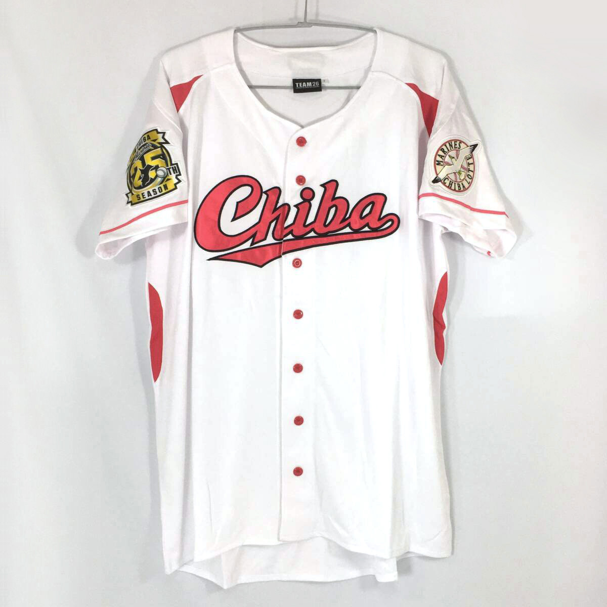 【未使用】千葉ロッテマリーンズ CHIBA ユニフォーム フリーサイズ 25周年 2016 TEAM26 ゴールド会員特典 刺繍ロゴ レプリカ
