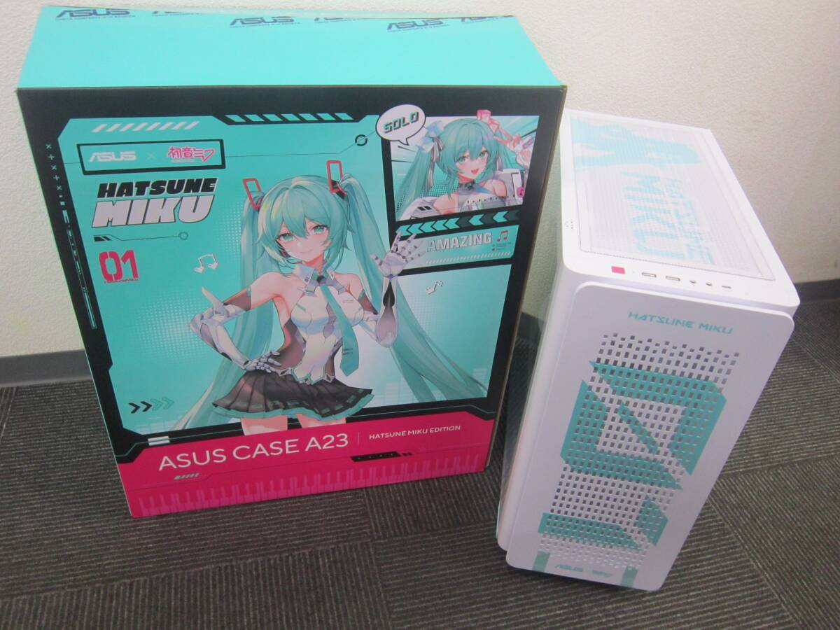 (5140) デスクトップパソコン PC 自作 初音ミク EDITION Ryzen5 9600X B850M 16GB/1TB ArcB580 ケース、マザボ/初音ミクモデル アクスタ付