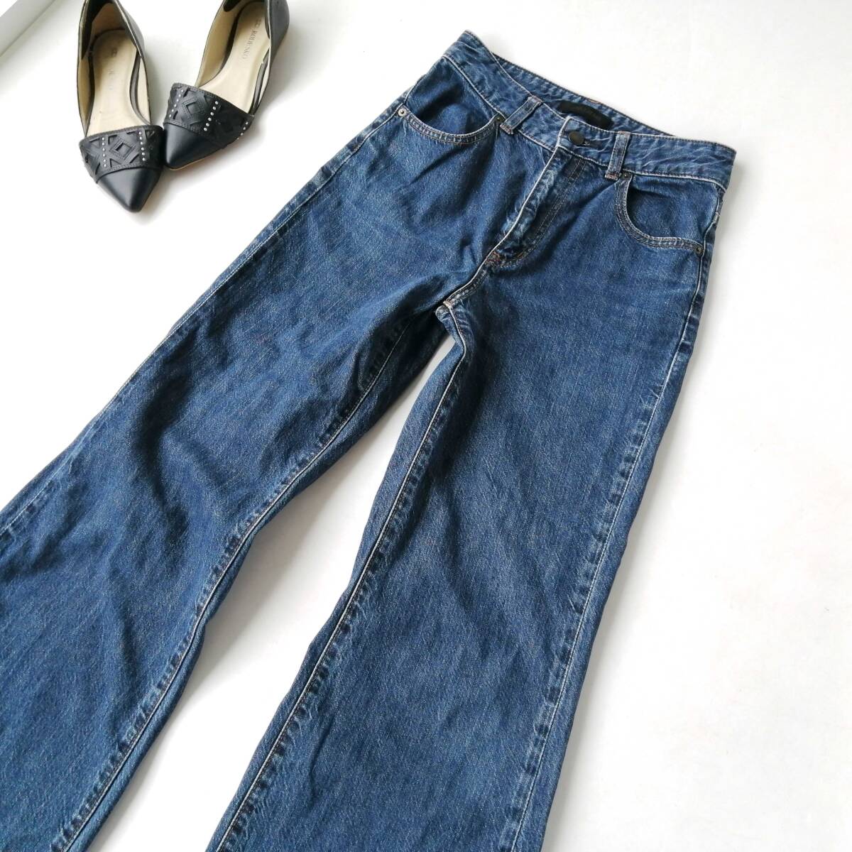 UNIQLO JEANS ユニクロ ジーンズ レディース♪デニム ブーツカット 25(63.5㎝) 260714no【4点同梱で送料無料】