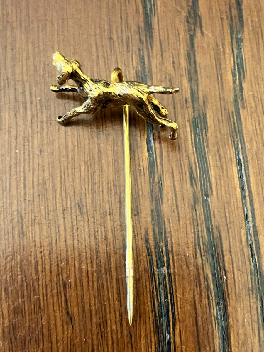 犬 ピン DOG ドッグ 金色 検索 ビンテージ オールド