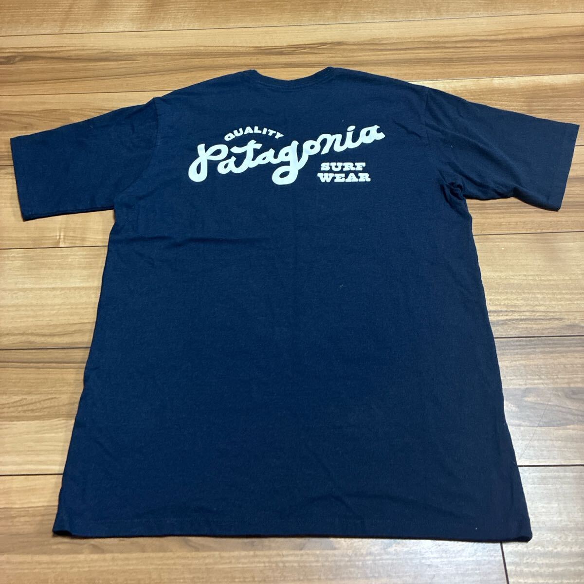 レア　patagonia パタゴニア　p6 オーガニックコットン　サーフポケットtシャツ 半袖Tシャツ　 ネイビー　レギュラーフィットＳサイズ　
