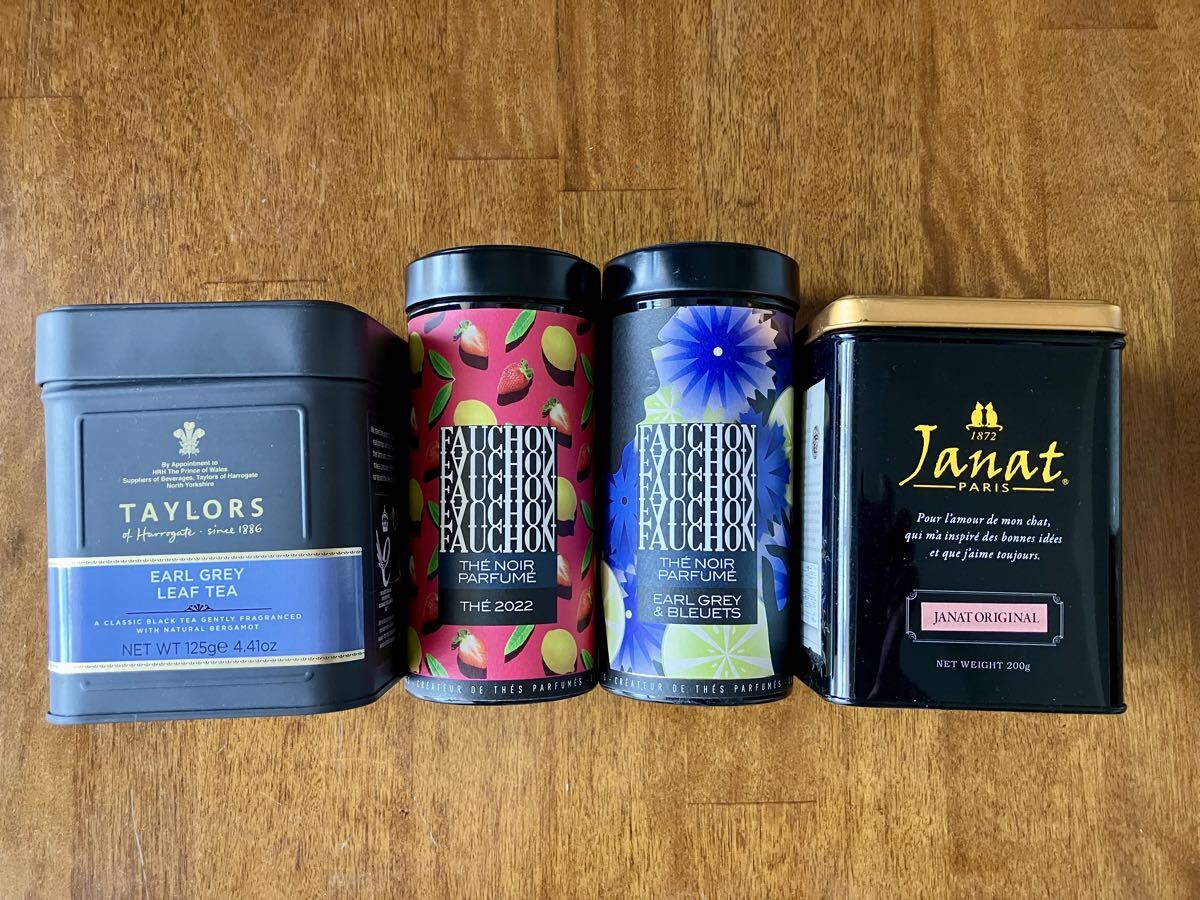 空き缶 紅茶缶 4個セット TAYLORS FAUCHON Janat
