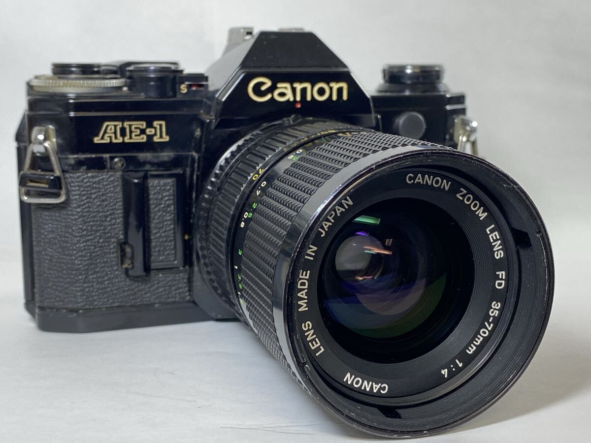 露出計・シャッターOK！使えるレンズ！キャノン Canon AE-1 ブラック NEW FD 35-70mm F4 レンズ /管260755