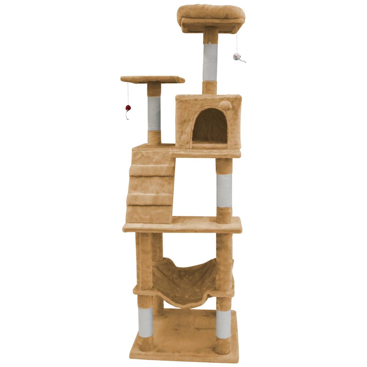 NICO-LS キャットタワー猫タワー 大型猫用 中型猫用 子猫用 成猫 スリム 多頭飼い 据え置き型 日本語説明書付き 高さmt
