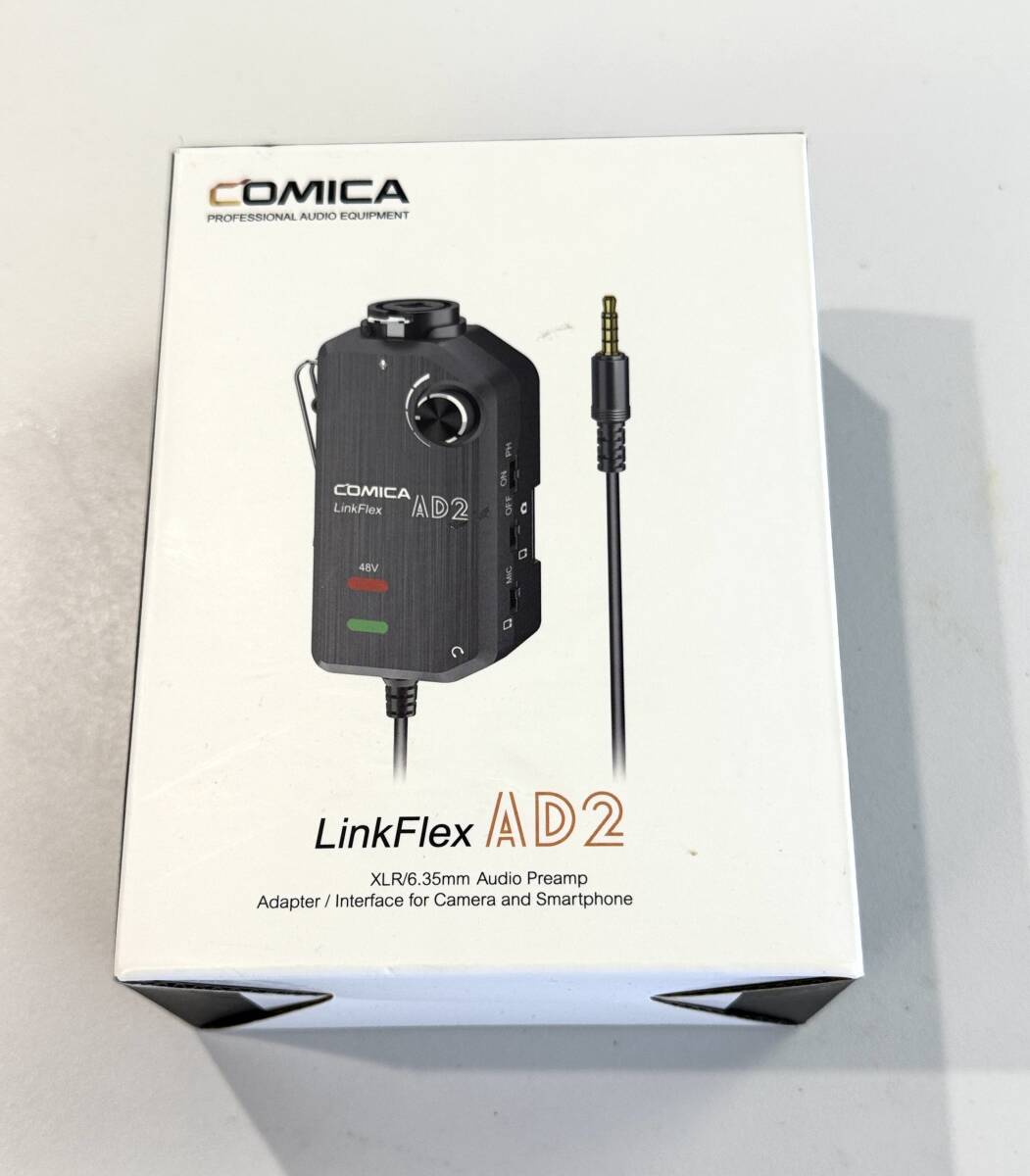 未使用　開封済み　COMICA LinkFlex AD2 XLRオーディオプリアンプ 48Vファンタム電源 カメラ スマホ対応