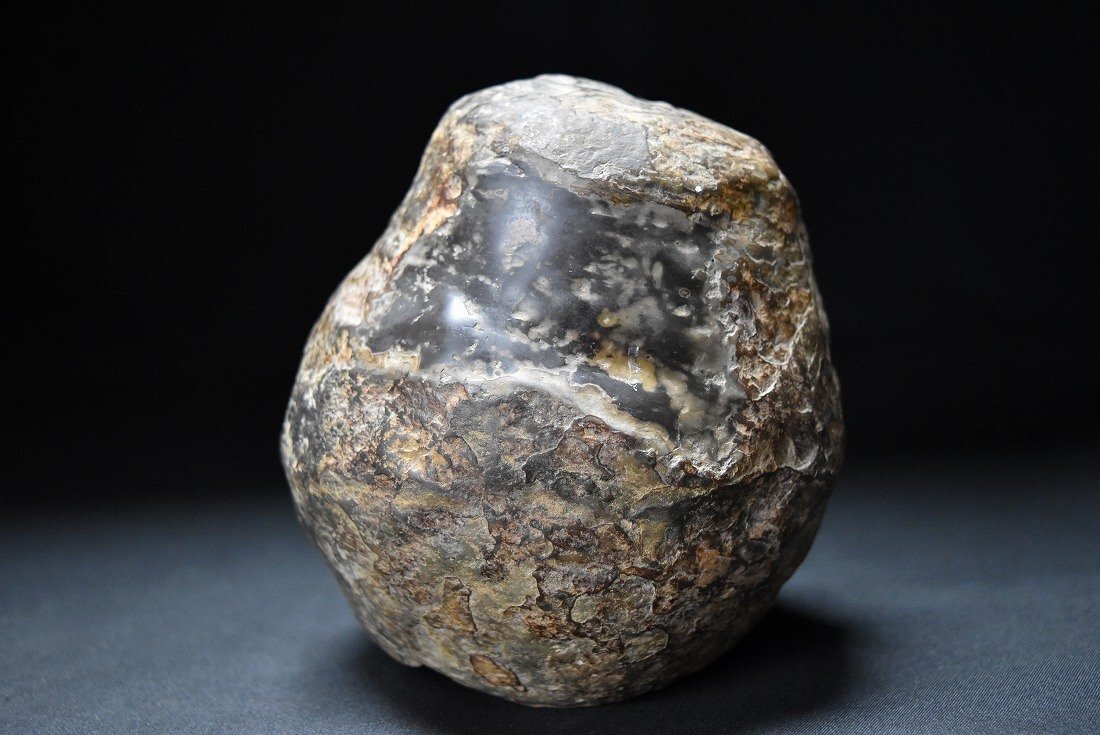 達磨石 ダルマ石 観賞美術品 高12cm 重量1940g 鑑賞石 天然石 置物 母岩 菊石 盆石 水石 原石 名石 自然石