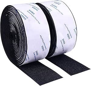 ファスナーテープ 強力 マジック付きテープ 両面テープ付き オス・メ2本セット ブラック （幅25mm×長3M）PP0280