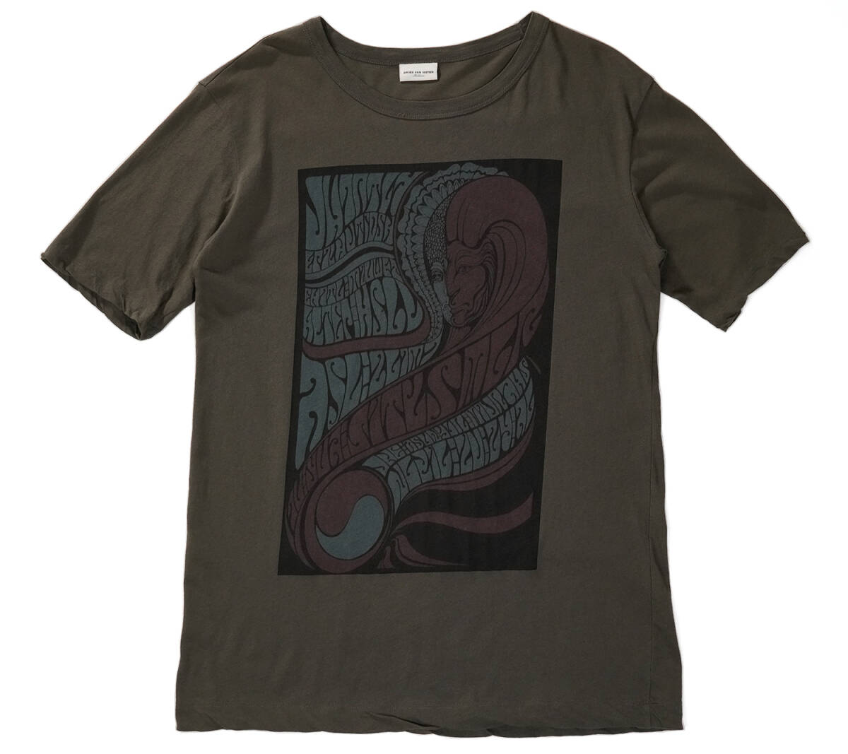 「名作 DRIES VAN NOTEN 2016AW ウェスウィルソン サイケデリック プリント Tシャツ M 」ダークオリーブ カーキ ドリスヴァンノッテン 16AW