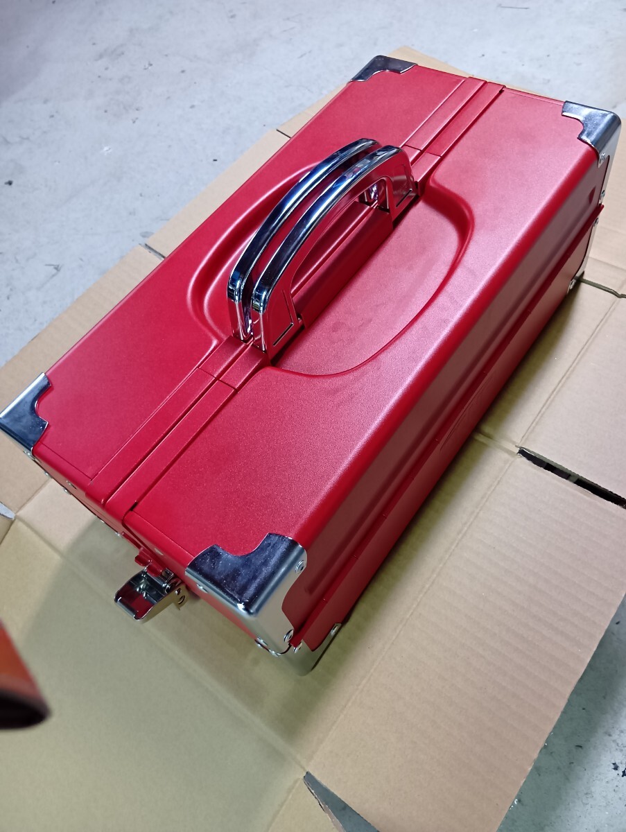 TONE トネ BX322S ツールケース 工具箱　赤色　B品　定価20174円　天面フラットV形2段式両開きケース