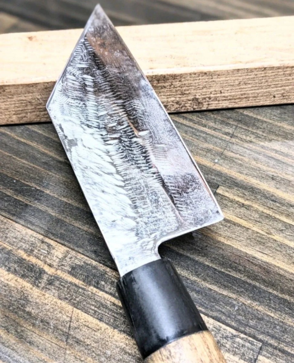 三徳包丁 研ぎ済 炭素鋼 両刃 リメイク品 NO.107