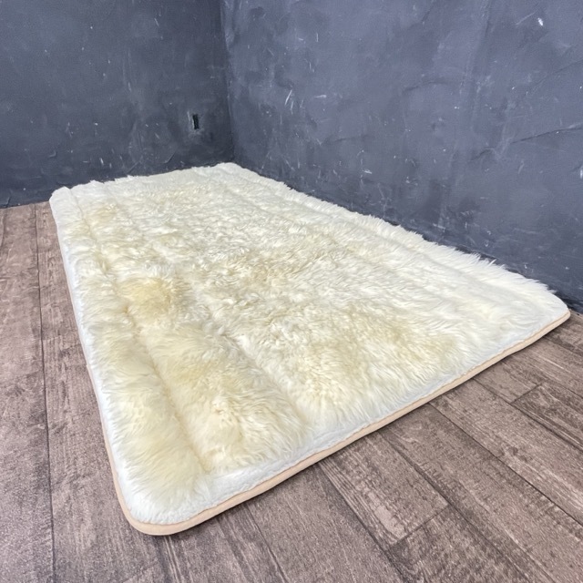丸八眞綿 ファートン 【中古】MARUHACHI ORIGINAL シーブファー 100cm×200cm キルティング仕上げ シングル 羊 シープ 敷布団 / 515112