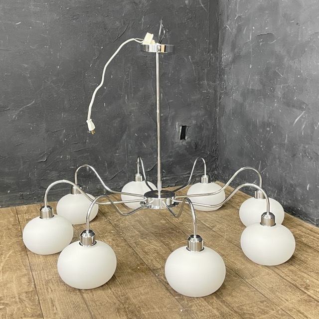 CAGUUU 8灯 照明器具 クラシックグローブ多灯ペンダントライト カグー お洒落 アイアン ガラス 80x80x46cm 1灯破損有 【中古】/515467