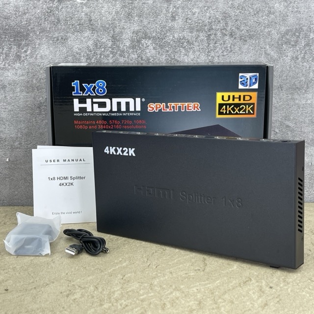 未使用 1x8 HDMI SPLITTER UHD 4Kx2K 8ポート 1080P HMI1.4 /900861