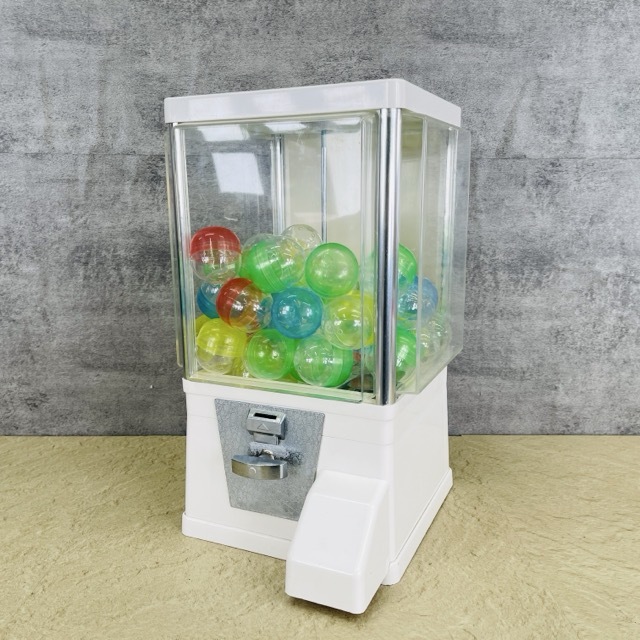 ガチャガチャ【中古】ガチャコップ AMUSE あミューズ ガチャポン 鍵無し現状品 ホワイト 小型 レトロ 業務用 26.5×37×44/517116