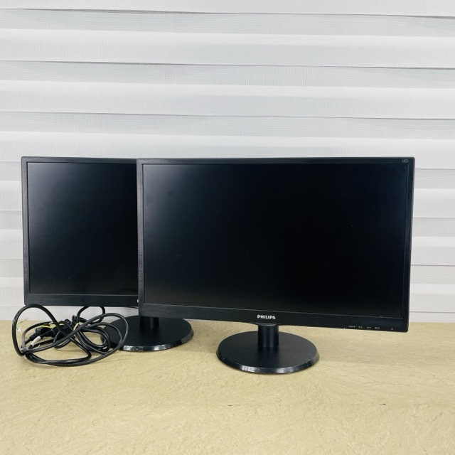 23.6インチ ワイド 液晶モニター 2点セット 【中古】動作保証 PHILIPS 243V5Q SmartControl Lite 搭載 液晶ディスプレイ / 517475