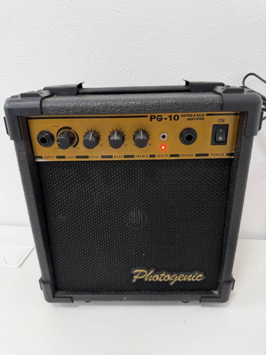 364★Photogenic フォトジェニック PG-10 ギター＆ベース兼用アンプ アンプ 中古 楽器 演奏 通電確認済み 中古