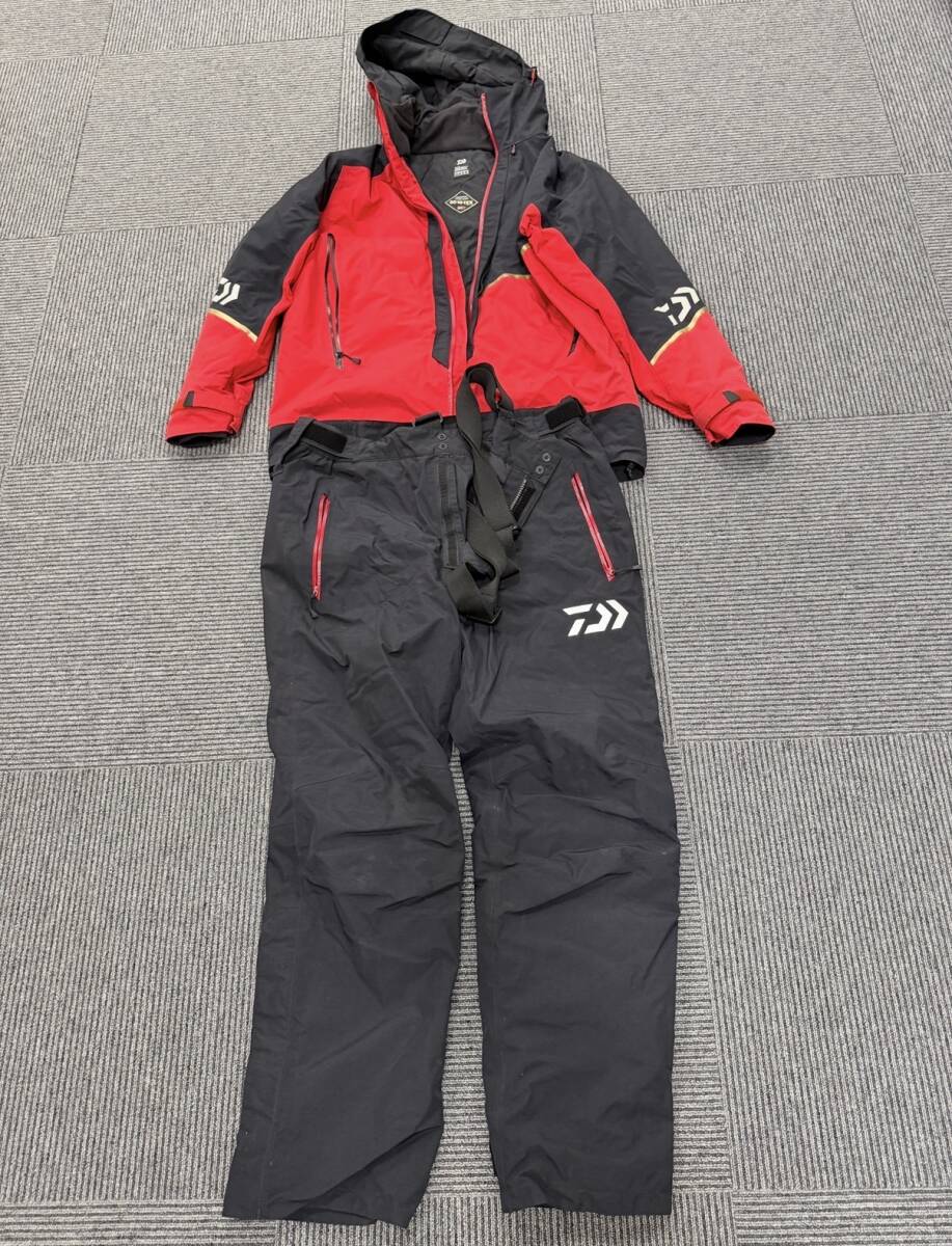 1254★DAIWA ダイワ GORE-TEX ゴアテックスプロダクト フィッシングサロペット コンビアップ ウィンタースーツ DW-1820 Lサイズ 中古