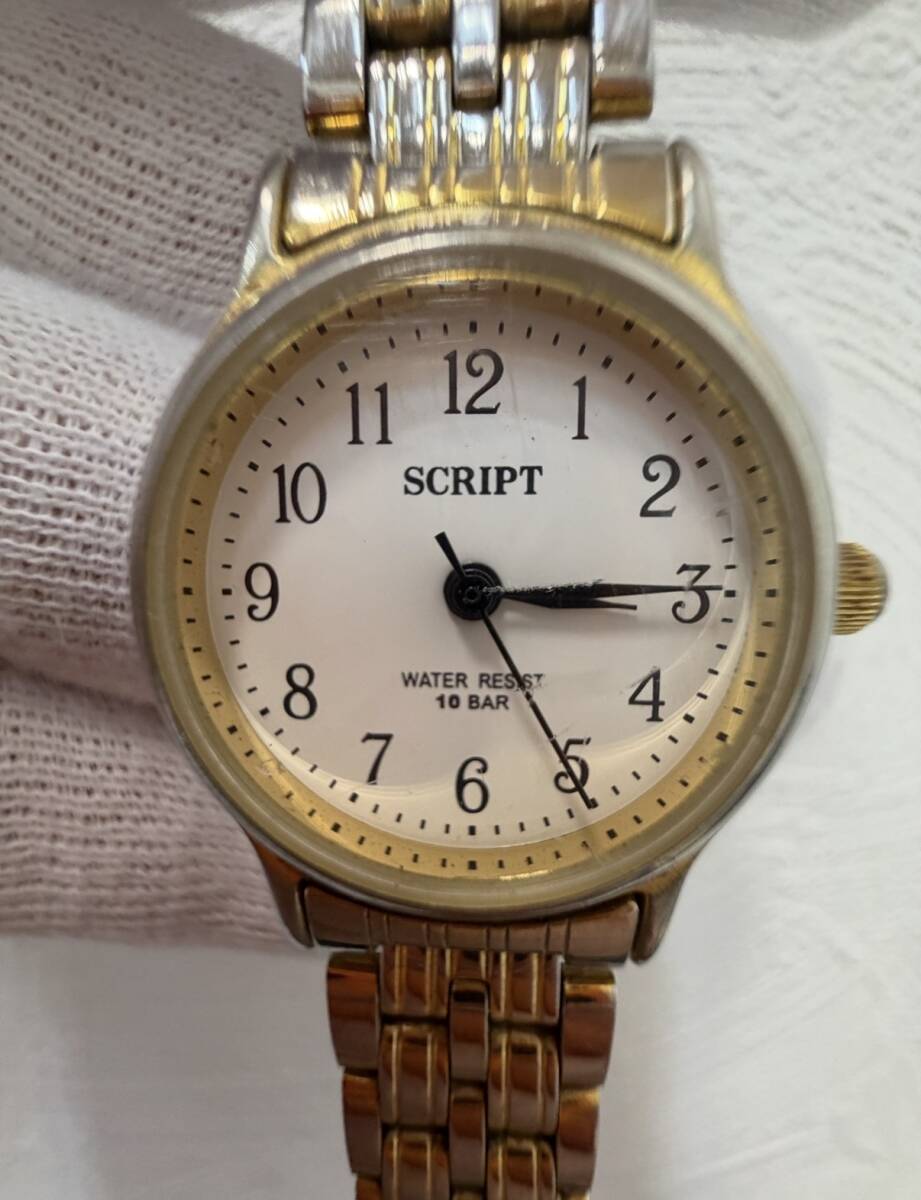 1462★ ジェイアクシス J-AXIS SCRIPT 腕時計 不動品 ジャンク スクリプト クォーツ 防水 10気圧　