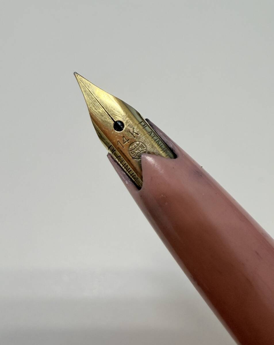 1480★プラチナム PLATINUM ペン先14K 14金 万年筆 筆記用具 文房具 経年保管現状品