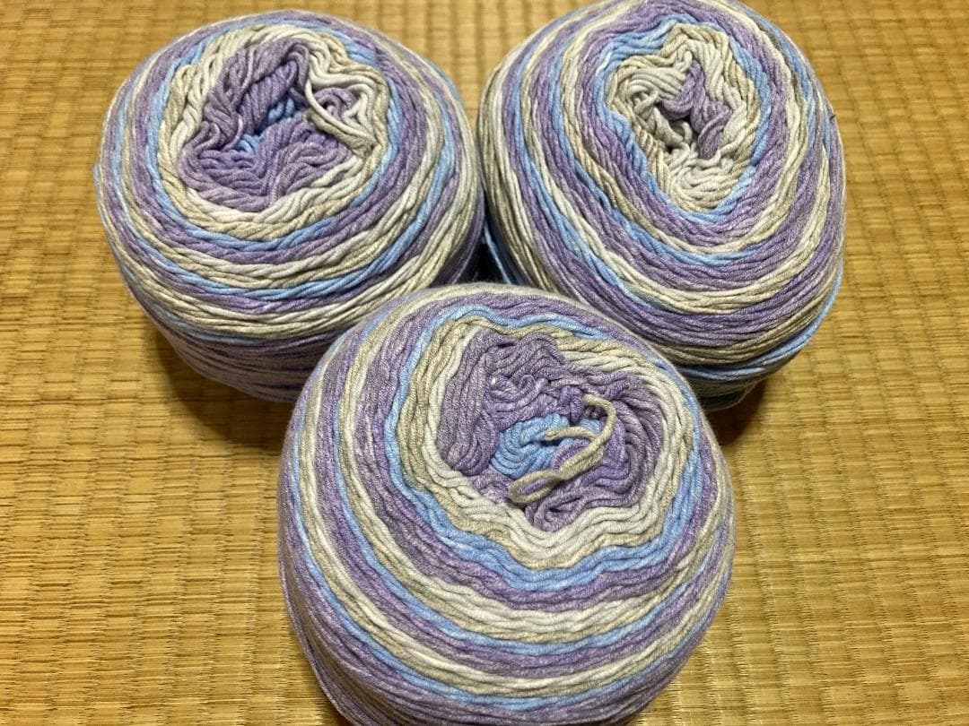 段染め ミルクコットン 毛糸 5本撚り 250g×3個セット 大容量 グラデーション