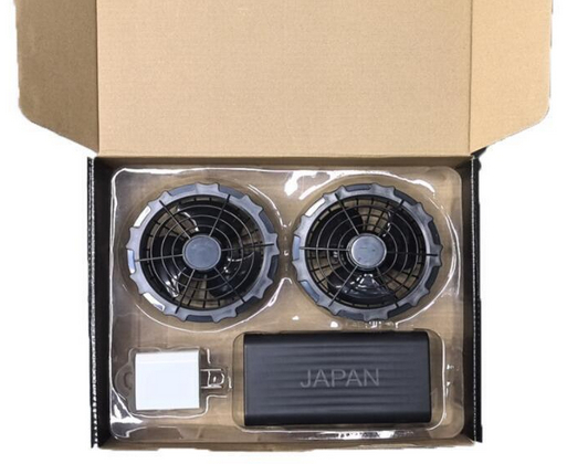 人気品【24V超高出力＆30000mAh大容量空調作業服ファンバッテリーセット】4段階風力調整 穴直径9cmのあらゆる作業通用 -C