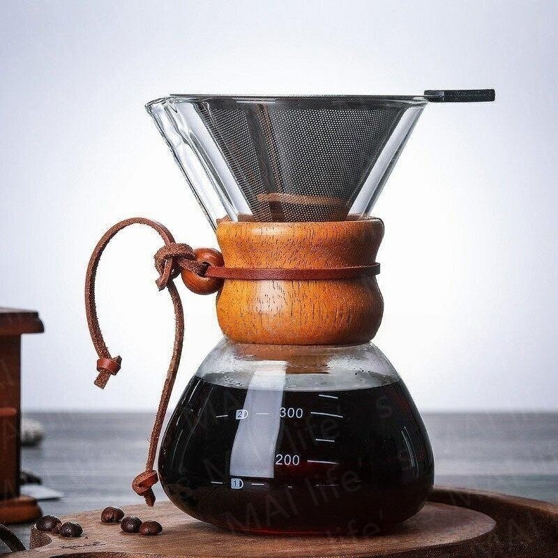 コーヒーポット 大容量 おしゃれ 耐熱 透明 電子レンジ可 400Ml コーヒードリッパー 耐熱ガラス コーヒーサーバー