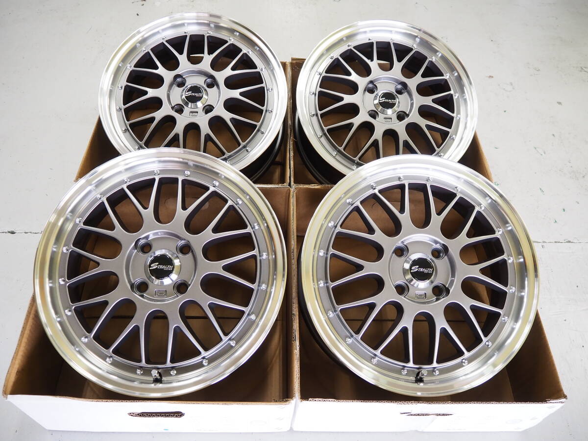 深リム メッシュ ステルスレーシングME02 16inch 5.5J 4H100 +43 GM 軽自動車 N-BOX N-WGN N-ONE ワゴンR タント ムーヴ スペーシア