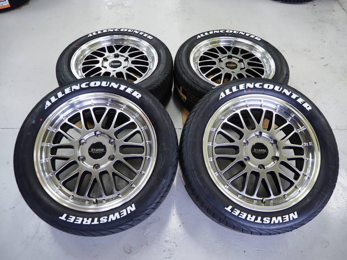 装着画像あり 深リム メッシュ levanna V10LTH FFT 18inch 6H139.7 7.0J+38 HBK オーレンカウンターOG-20 225/50R18 ハイエース