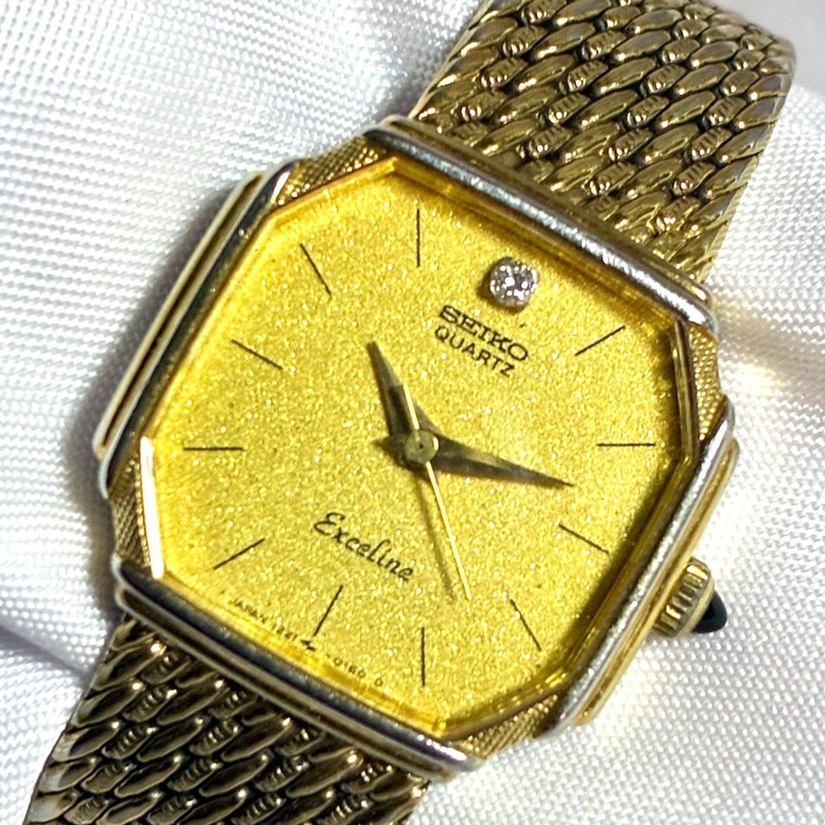 【稼働 新品電池】 セイコー SEIKO エクセリーヌ Exceline 1221-5080 クォーツ 腕時計 ゴールド