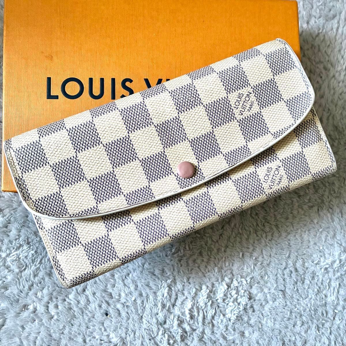 ルイヴィトン LOUIS VUITTON ポルトフォイユ エミリー ダミエ アズール 二つ折り財布 長財布