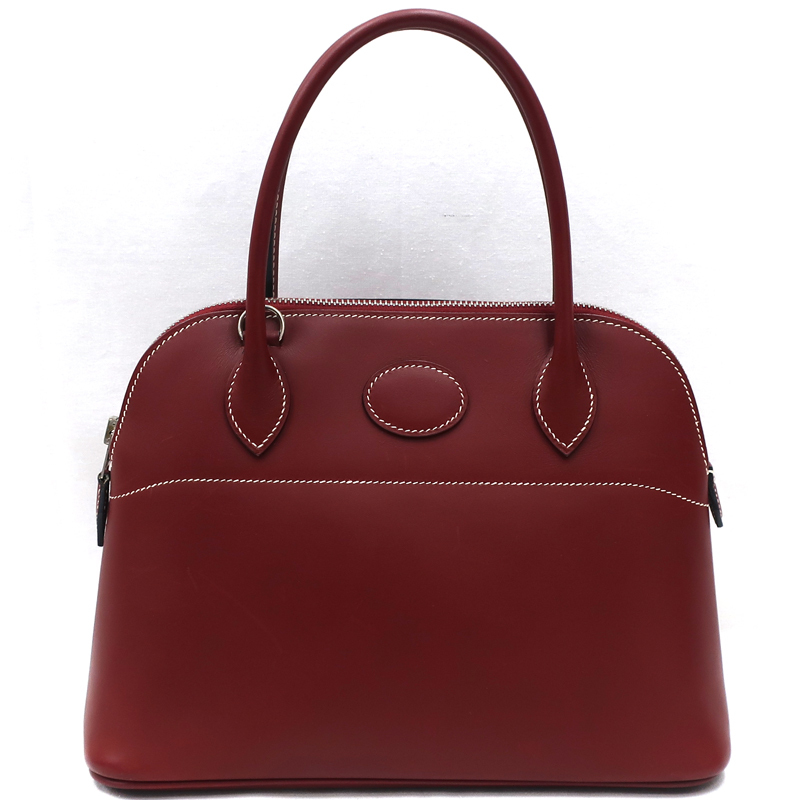 【美品】HERMES／エルメス　ボリード27　ヴォーシャモニー ルージュアッシュ　□J刻印　ハンドバッグ　800060135