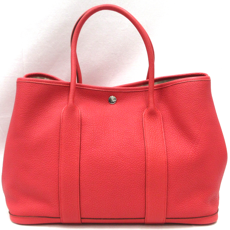 【美品】HERMES／エルメス　ガーデンパーティPM　ネゴンダ　ブーゲンビリア　□P刻印　トートバッグ　800060062