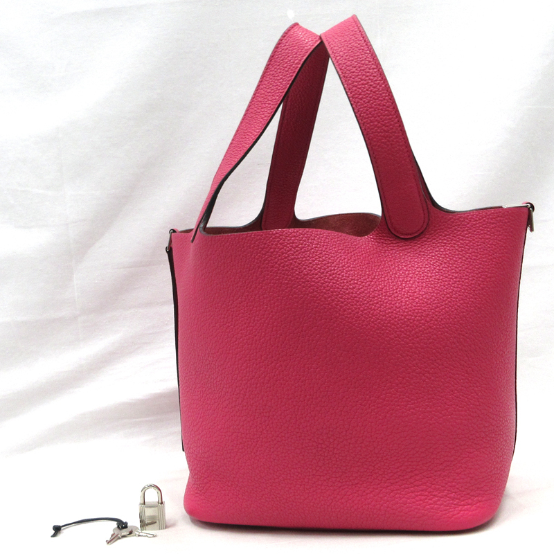【美品】HERMES／エルメス　ピコタンロックMM　トリヨンクレマンス　ローズショッキング　Z刻印　ハンドバッグ　800060183
