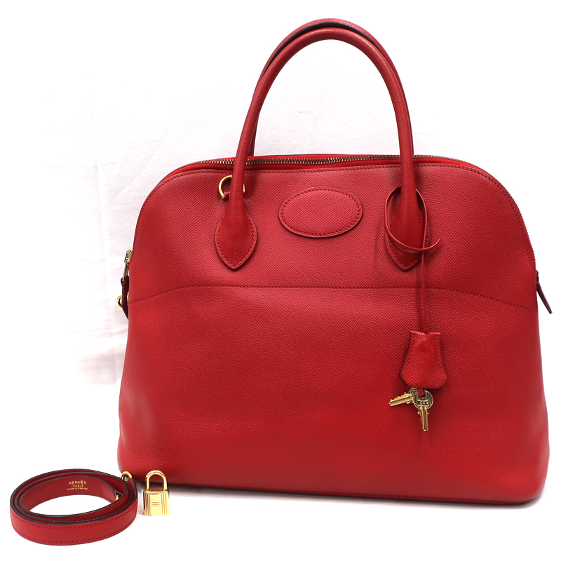 HERMES／エルメス　ボリード35　クシュベル　ヴァーミリオン　ショルダーバッグ　800060071