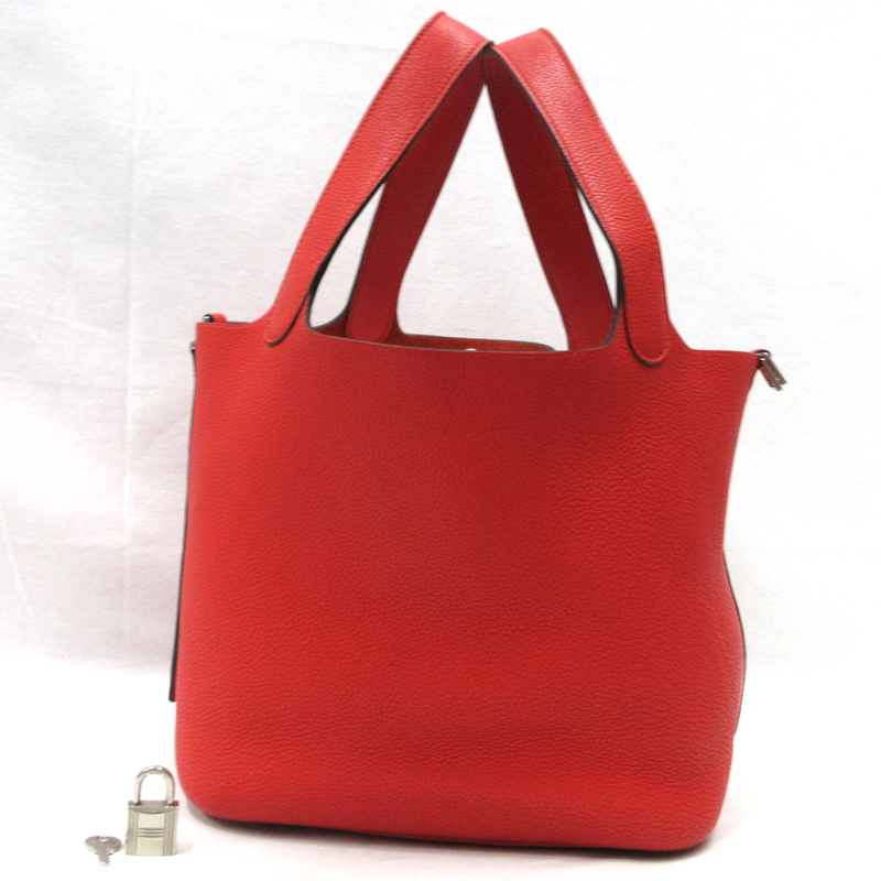 【美品】HERMES／エルメス　ピコタンロックMM トリヨンクレマンス　ルージュクー　Ｄ刻印　ハンドバッグ　700080121