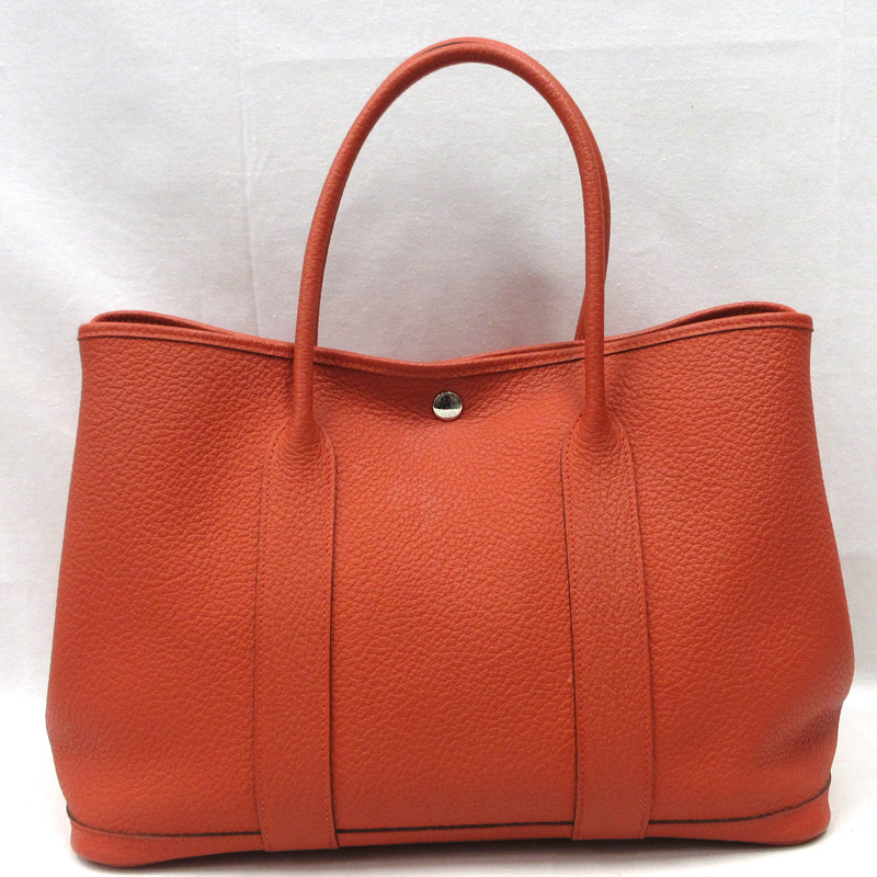 【美品】HERMES／エルメス　ガーデンパーティPM　カントリー　サンギーヌ　□Q刻印　トートバッグ　800070051