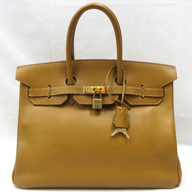 HERMES／エルメス　バーキン35　アルデンヌ　ナチュラル　□B刻印　ハンドバッグ　800070026