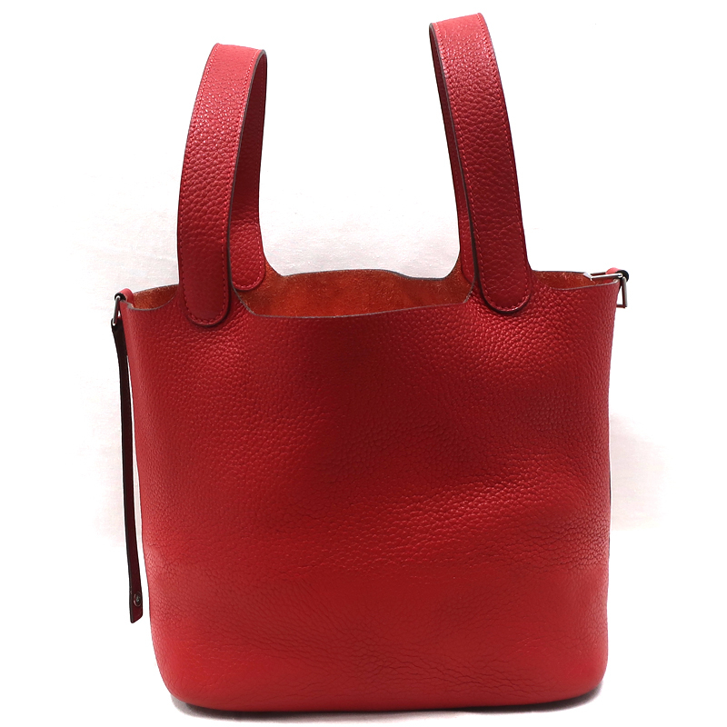 【美品】HERMES／エルメス　ピコタンロックMM トリヨンクレマンス　ルージュカザック　□Q刻印　ハンドバッグ　800020036