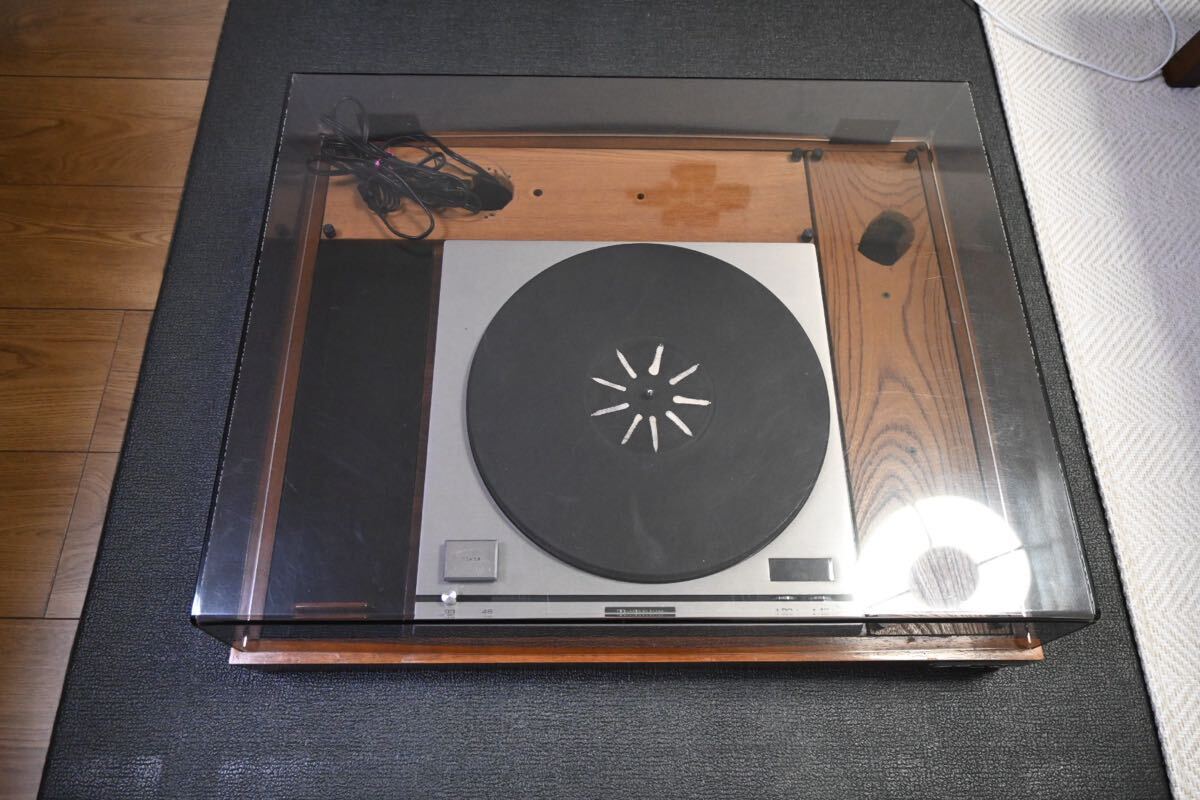 Technics SL-100W SP-10 レコードプレーヤー ウッドベース ダストカバー付き アーム欠品 回転不良 ジャンク