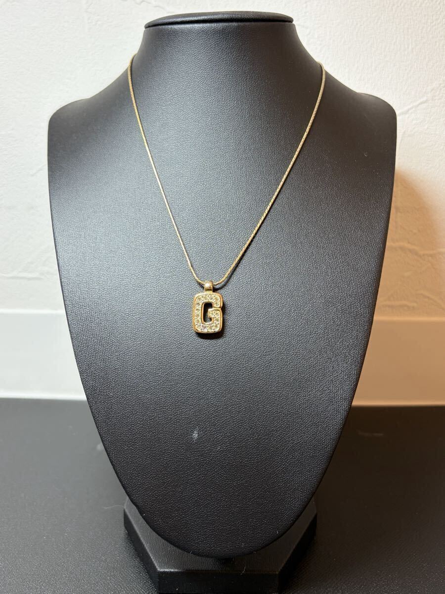 #23 ネックレス ゴールドカラー Gロゴ GIVENCHY ラインストーン