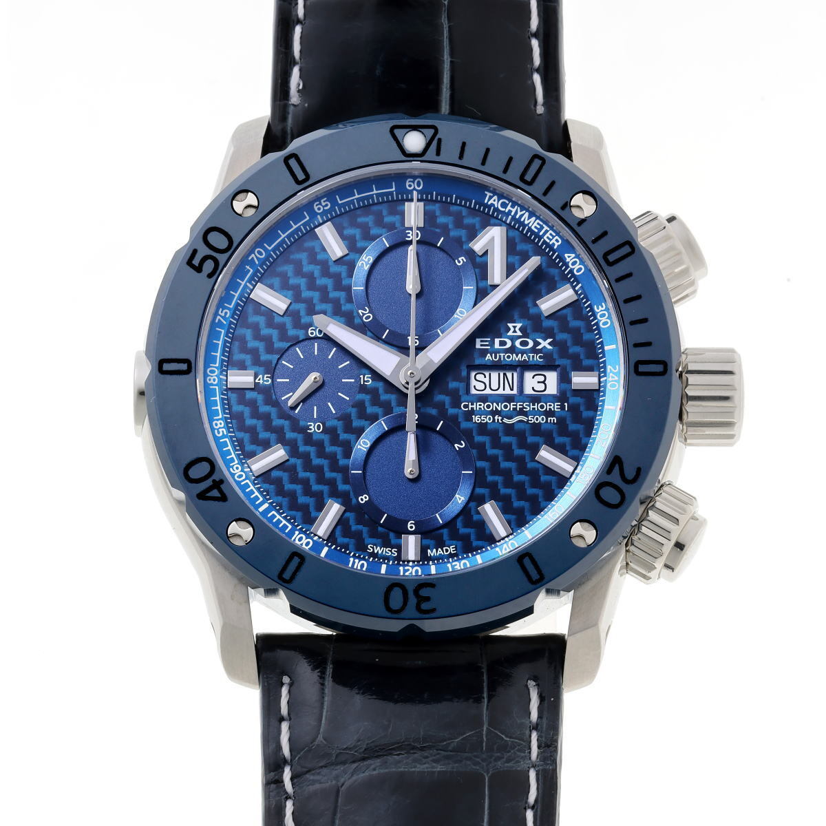 EDOX エドックス クロノオフショア1 クロノグラフ デイデイト オートマチック ※難あり 01122-3BU3-BUIN3-L SS / CE メンズ 時計 2610053