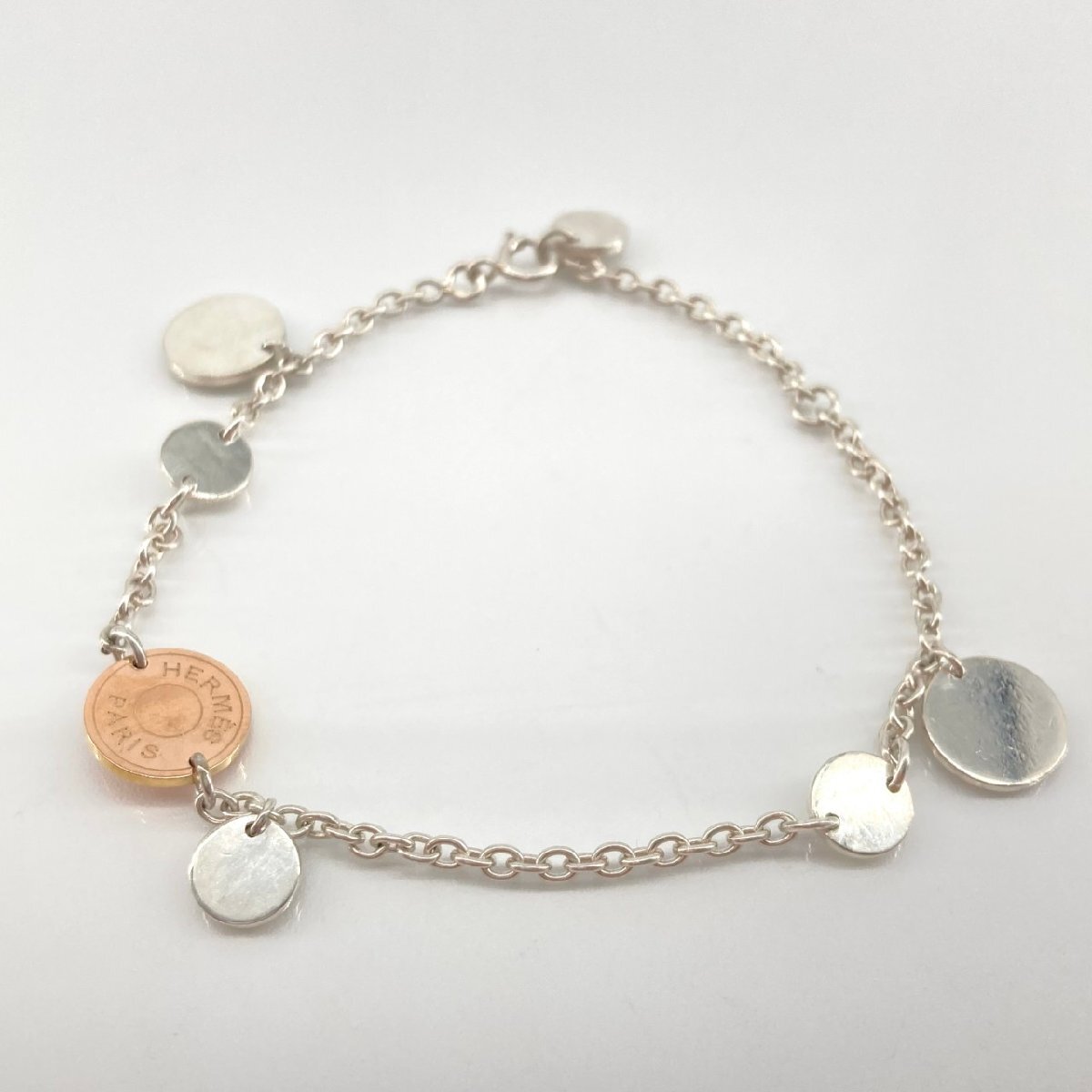 HERMES コンフェッティ Ag925/Au750 ブレスレット シルバー